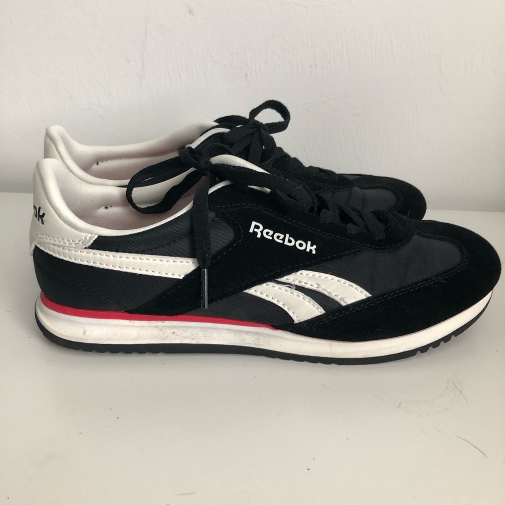 Reebok Classic Black Sneakers with White and Red Accents